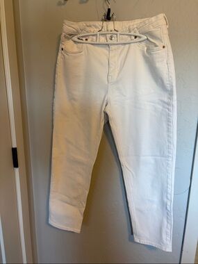 H&M White Cropped Ankle Jeans